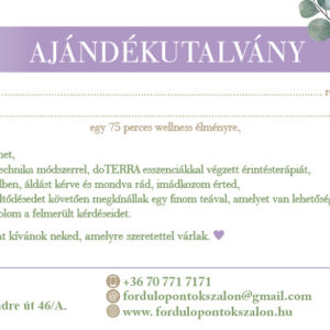 Ajándékutalvány – 75 perces wellness élmény