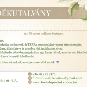 Ajándékutalvány wellness élményre AromaTouch érintésterápiával