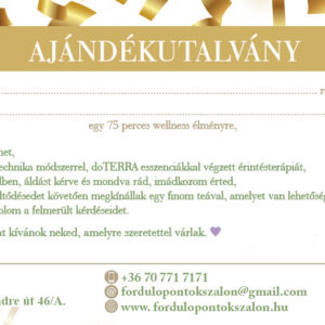 Ajándékutalvány wellness élményre AromaTouch érintésterápiával