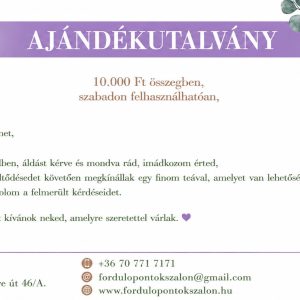 Ajándékutalvány szabadon felhasználhatóan