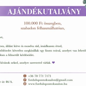 Ajándékutalvány szabadon felhasználhatóan