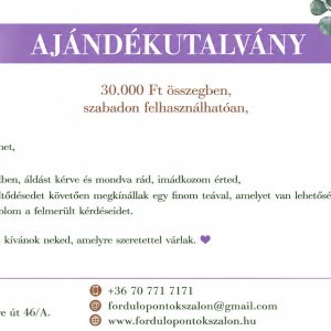 Ajándékutalvány szabadon felhasználhatóan
